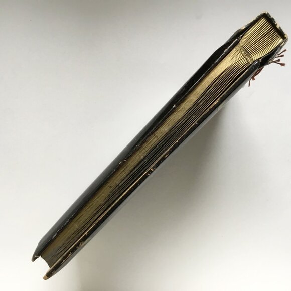 Vintage Japanese Black Lacquer Pagoda Hand Painted Photo Album Scrap Book - Picture 4 of 11